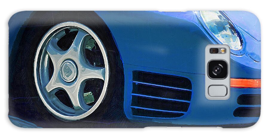 Porsche Galaxy Case featuring the painting Blue By You by Alan Greene