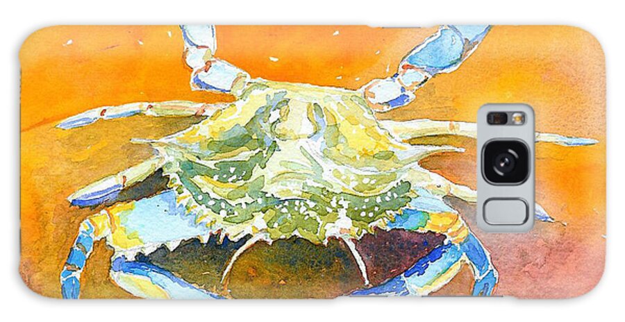 Crab Galaxy S8 Case featuring the painting Blue Crab by Anne Marie Brown