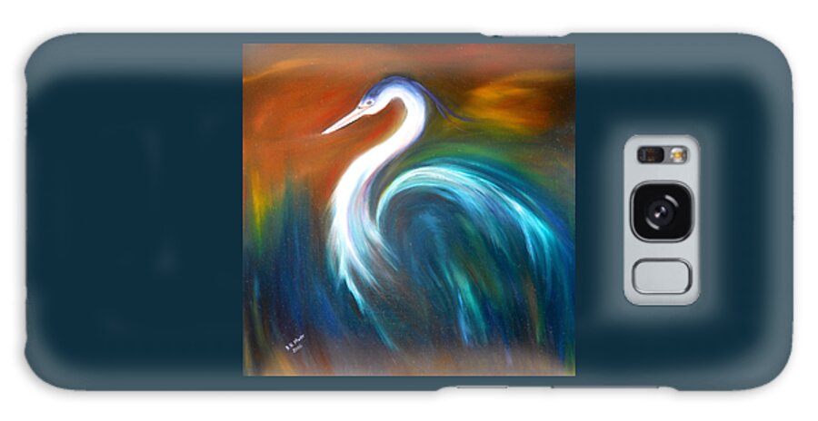 Animals Galaxy Case featuring the painting Blue Heron by Dorothy Maier