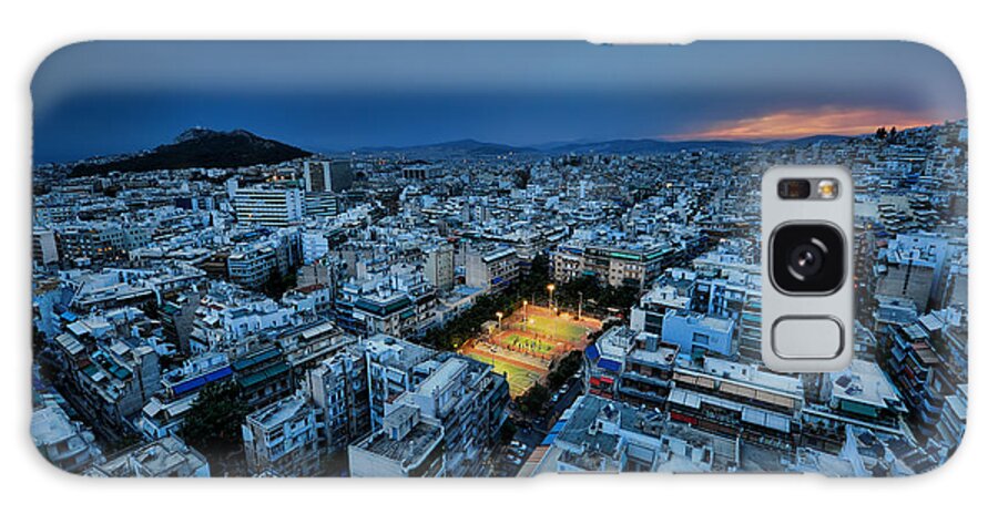 Greece Galaxy Case featuring the photograph Blue Hour In Athens by Nemo Galletti