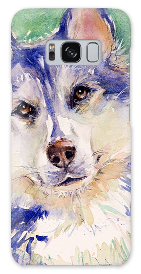 Dog Galaxy S8 Case featuring the painting Blue by Judith Levins