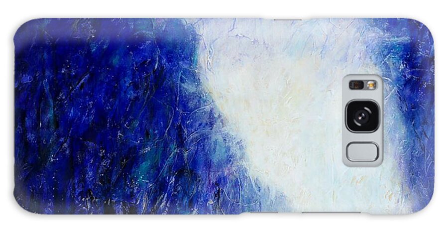 Landscape Galaxy Case featuring the painting Blue Landscape - Abstract by Cristina Stefan