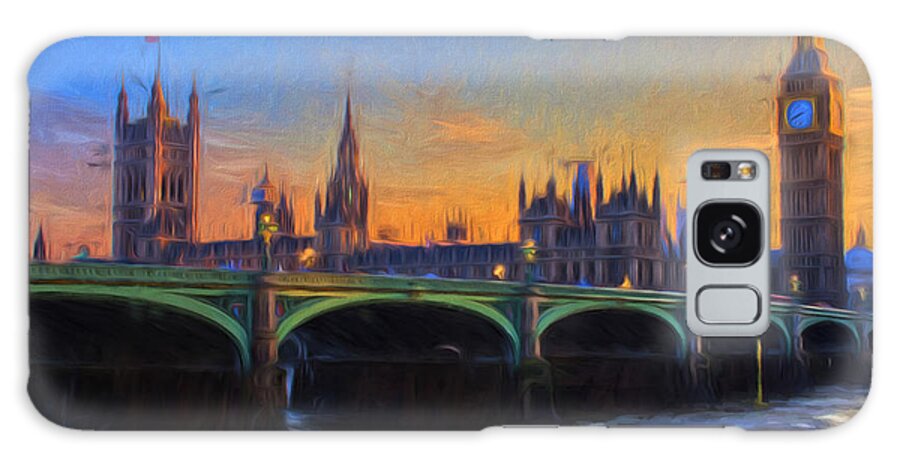 London Galaxy Case featuring the painting Blue London by Douglas MooreZart