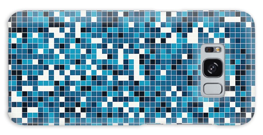 Art Galaxy Case featuring the digital art Blue Pixel Art by Mike Taylor