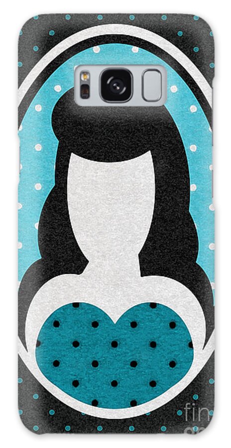 Polka-dots Galaxy S8 Case featuring the digital art Blue Polka-Dot Girl by Roseanne Jones