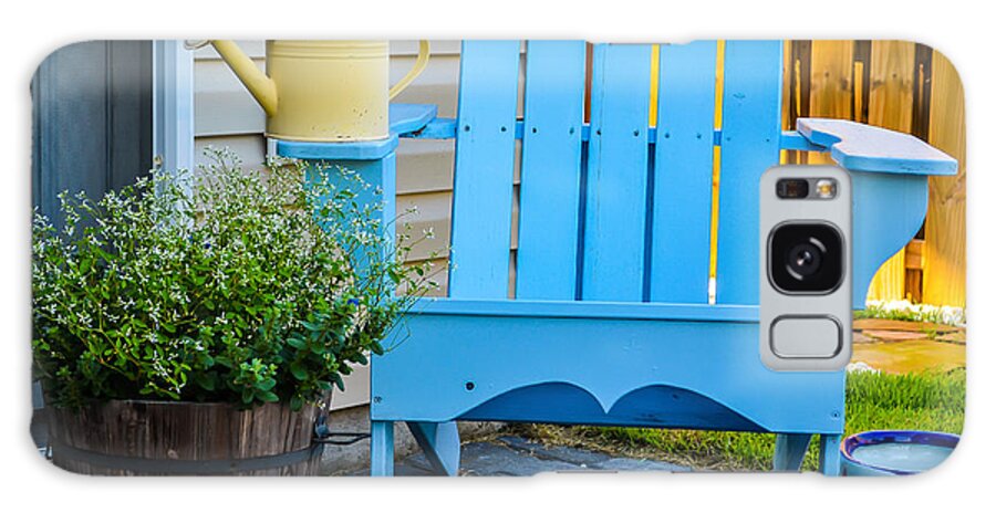 Adirondack Chair Galaxy Case featuring the photograph Blue Repose by Mary Hahn Ward