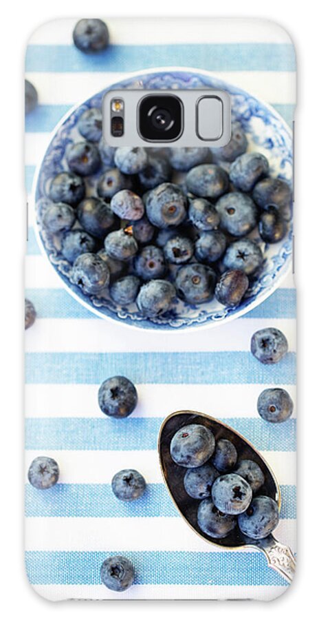 Temptation Galaxy Case featuring the photograph Blueberries by Elin Enger