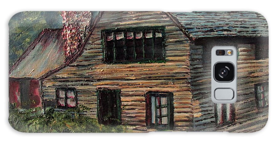 Blueberry Cottage Galaxy Case featuring the painting Blueberry Cottage at Twin Lake Village by Denny Morreale
