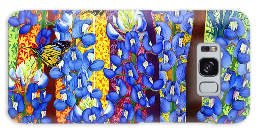 Bluebonnet Galaxy Case featuring the painting Bluebonnet Garden by Hailey E Herrera