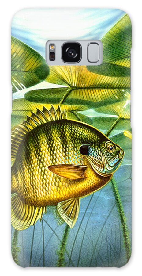 Jon Q Wright Galaxy Case featuring the painting Blugill and lilypads by JQ Licensing