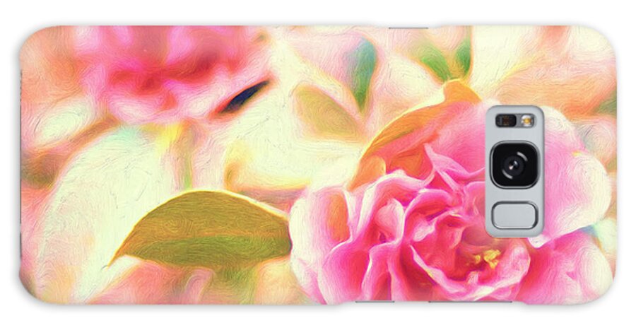 Blush Roses Texture Painting Galaxy Case featuring the painting Blush Strokes by Joel Olives
