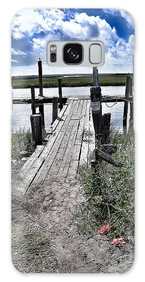 Boat Dock Galaxy Case featuring the photograph Boat Dock with Gulls by Patricia Greer