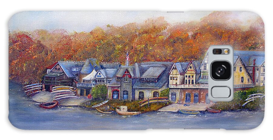 Philadelphia Galaxy Case featuring the painting Boathouse Row In Philadelphia by Loretta Luglio