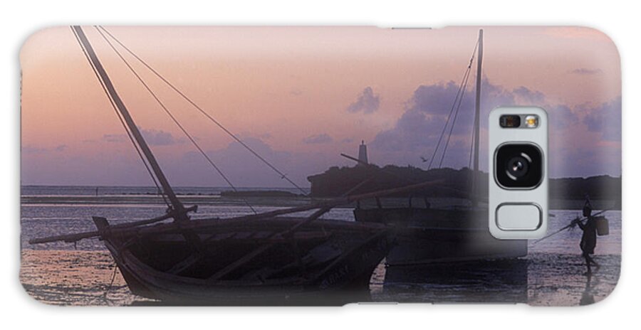 Africa Galaxy Case featuring the photograph Boats On Beach, White Pillar, Malindi by Robert Caputo