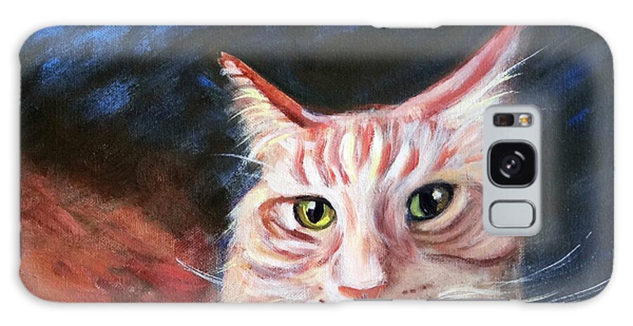 Orange Cat Galaxy Case featuring the painting Bobcat II by Barbara Oertli