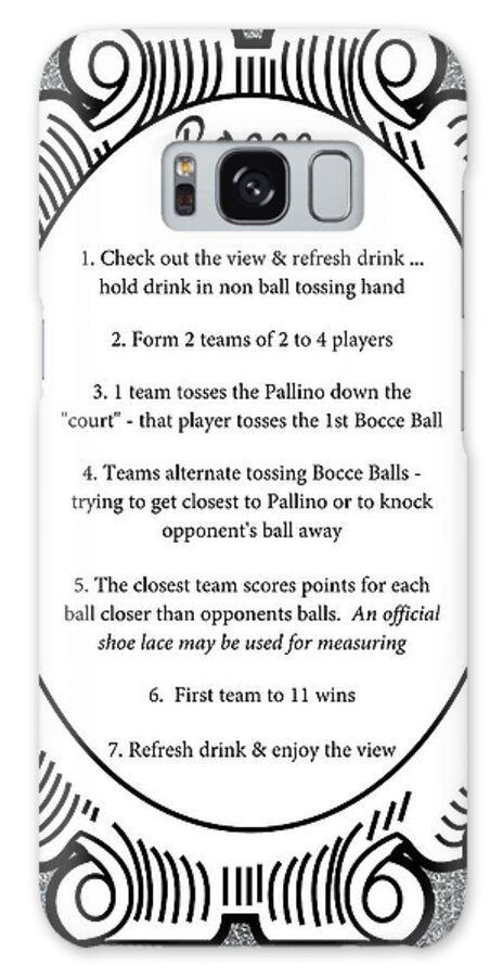 Bocce Ball Rules Galaxy Case featuring the digital art Bocce Rules by Nancy Patterson