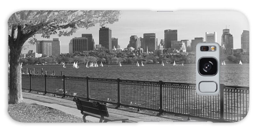 Boston Galaxy Case featuring the photograph Boston Charles River black and white by John Burk