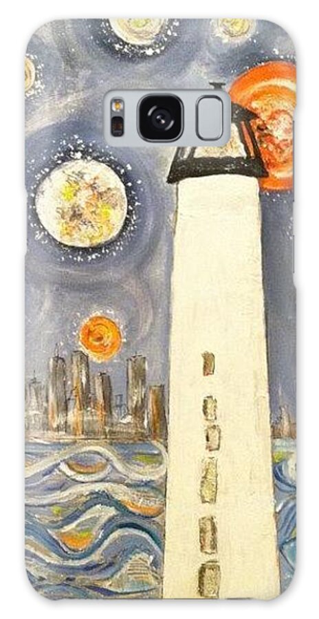 Boston Light Galaxy Case featuring the painting Boston Light by Jacqui Hawk