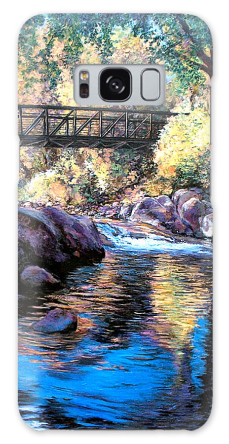 Boulder Galaxy Case featuring the painting Boulder Creek Bridge by Tom Roderick