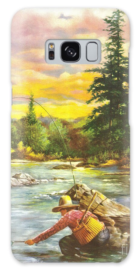 Fish Galaxy Case featuring the painting Boy Fishing by JQ Licensing