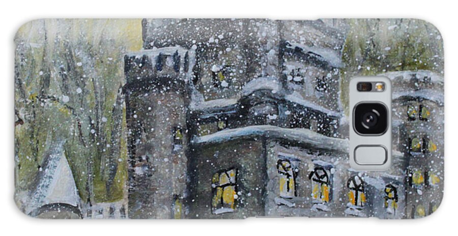 Brandeis Galaxy Case featuring the painting Brandeis University Castle by Rita Brown