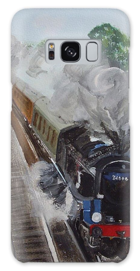 Braunton Galaxy Case featuring the painting Braunton Potbridge west of Winchester by Carole Robins