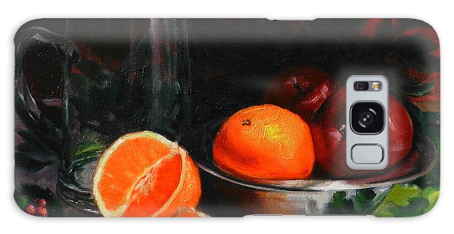 Ningning Galaxy Case featuring the painting Breakfast Fruits, Peru Impression by Ningning Li
