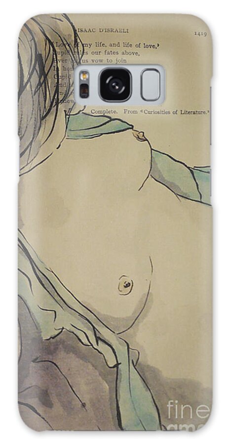 Nude Galaxy Case featuring the drawing Bridge HouseClaire by M Bellavia