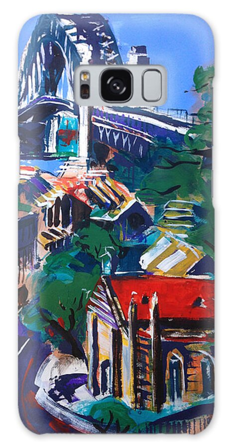 City Galaxy Case featuring the painting Bridge Observed by Shirley Peters