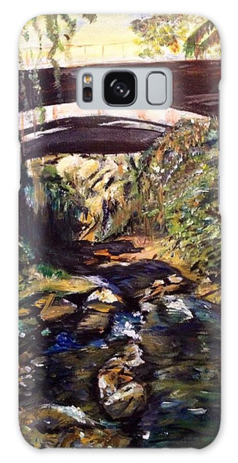 Bridge Galaxy Case featuring the painting Bridge over Calm Waters by Belinda Low