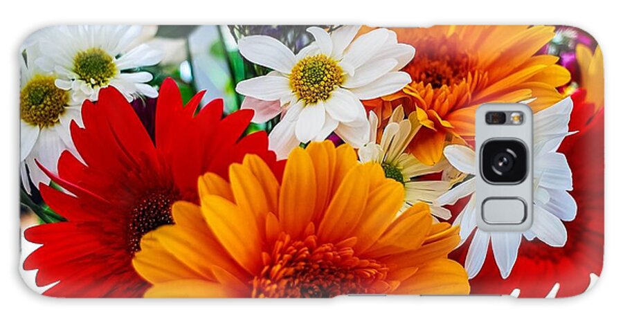 Mixed Flowers Galaxy Case featuring the photograph Bright by Angela J Wright