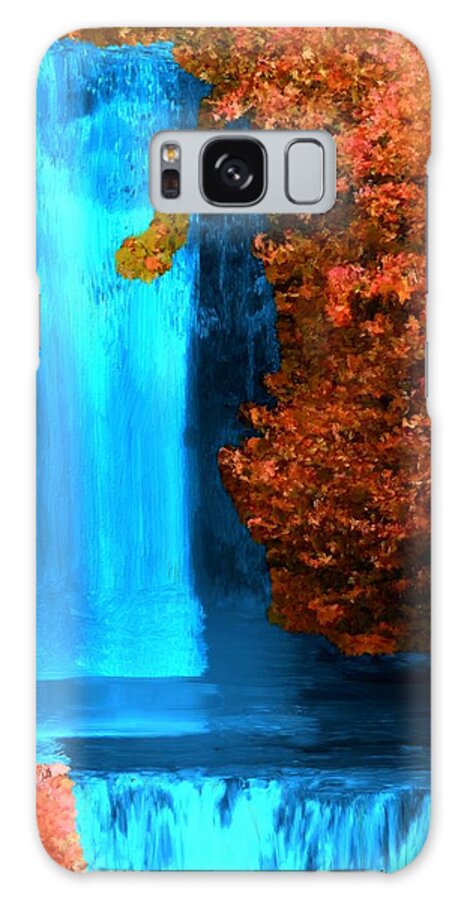 Fall Galaxy Case featuring the painting Brilliant Waterfall in Autumn by Bruce Nutting