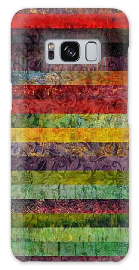 Brocade Galaxy Case featuring the painting Brocade and Stripes Tower 1.0 by Michelle Calkins