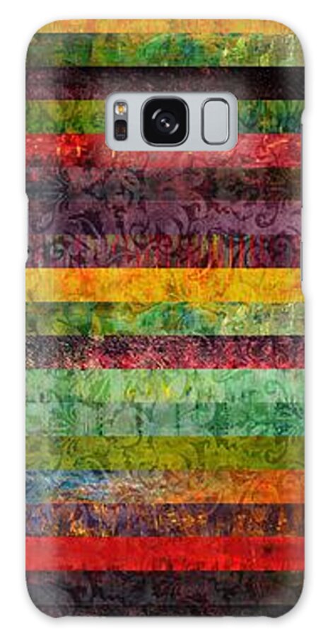 Brocade Galaxy Case featuring the painting Brocade and Stripes Tower 2.0 by Michelle Calkins
