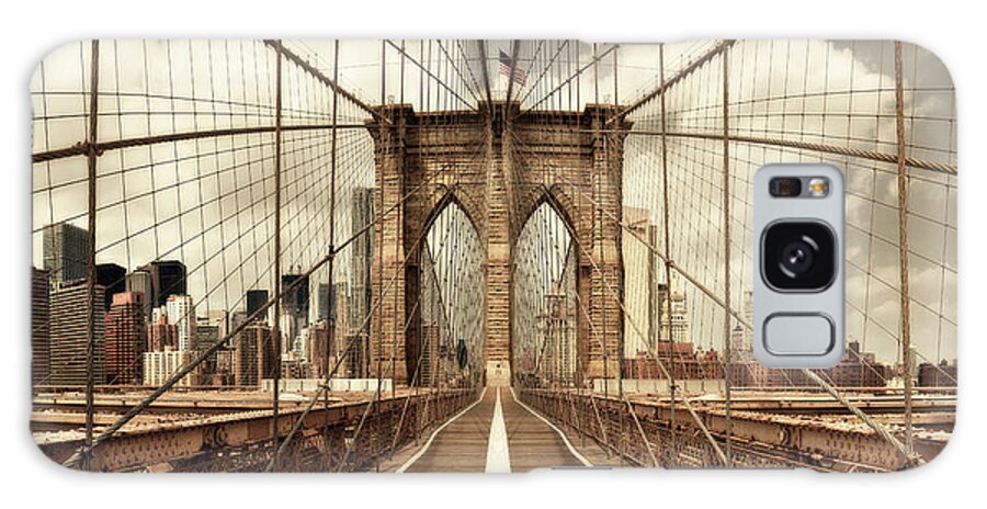 Brooklyn Galaxy Case featuring the photograph Brooklyn Bridge (sepia) by Shelley Lake