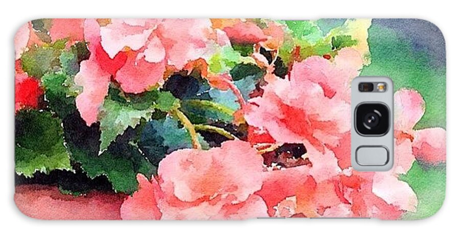 Bucket Galaxy Case featuring the photograph Bucket O Begonias by Anna Porter