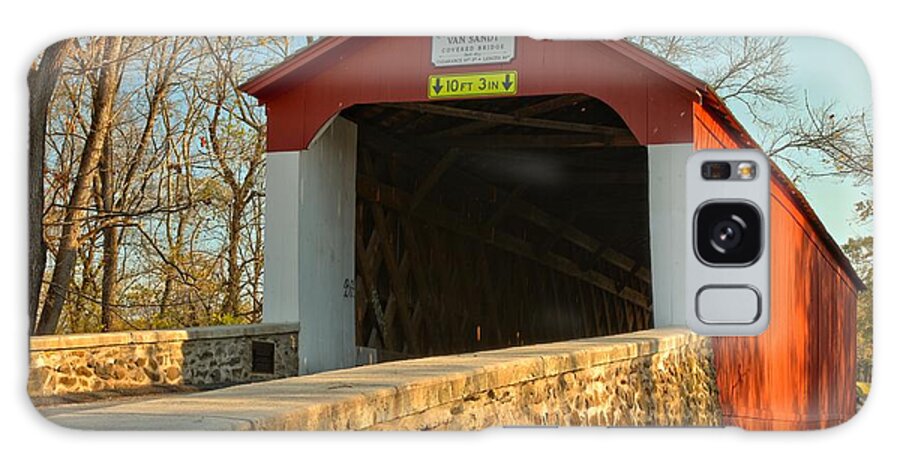 Van Sant Covered Bridge Galaxy Case featuring the photograph Bucks County Van Sant Covered Bridge by Adam Jewell