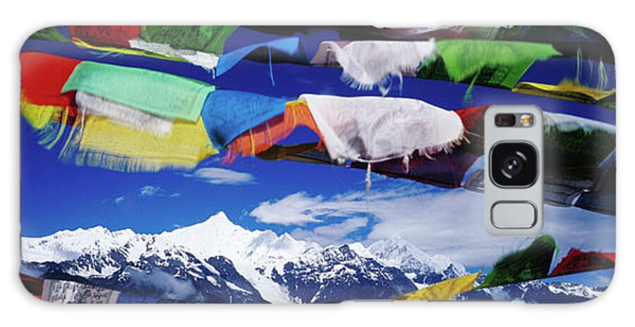 Chinese Culture Galaxy Case featuring the photograph Buddhist Prayer Flags Framing Meili by Richard I'anson