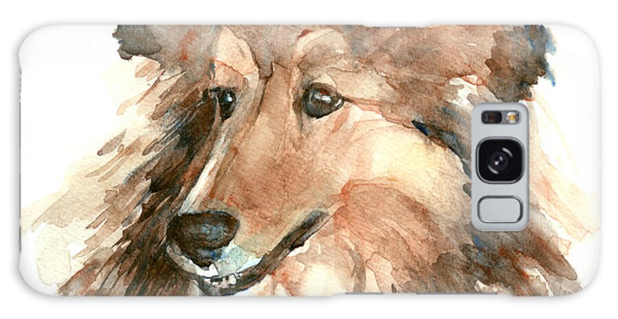 Sheepdog Galaxy Case featuring the painting Buddy by Claudia Hafner