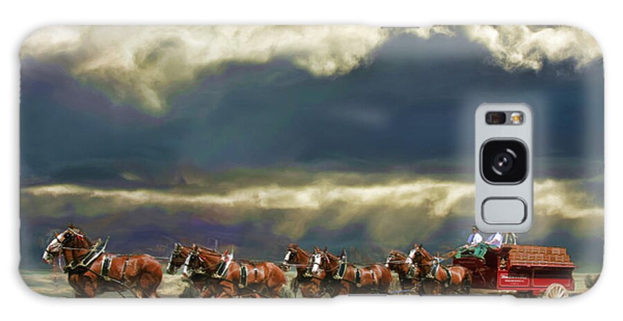 Budweiser Clydesdales Galaxy Case featuring the photograph Budweiser Clydesdales Paint 1 by Blake Richards