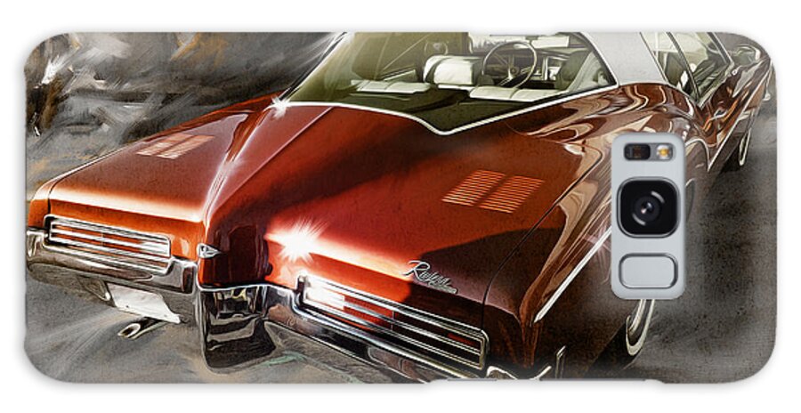 Car Enthusiast Galaxy Case featuring the digital art 1971 Buick Riviera in Maroon by Garth Glazier