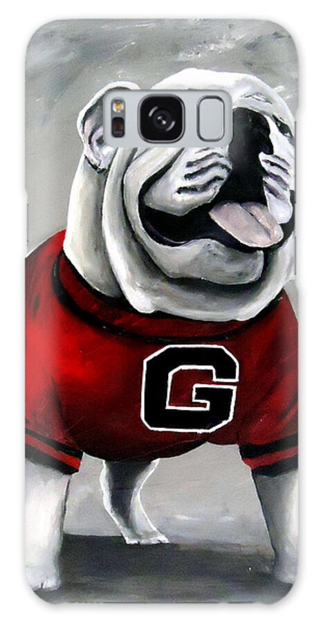 University Of Georgia Galaxy Case featuring the painting UGA Bulldog College Mascot Dawg by Katie Phillips