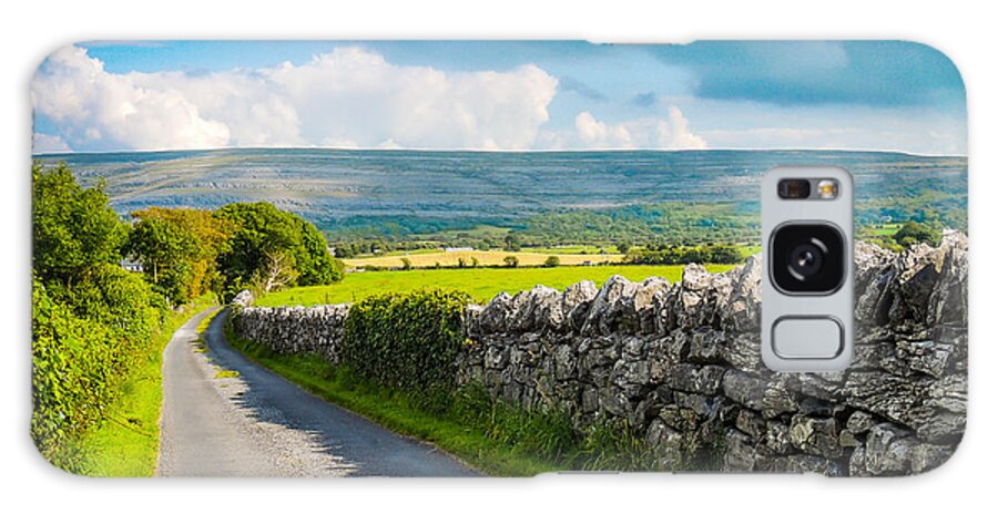 Ireland Galaxy Case featuring the photograph Burren Country Road in Ireland's County Clare by James Truett