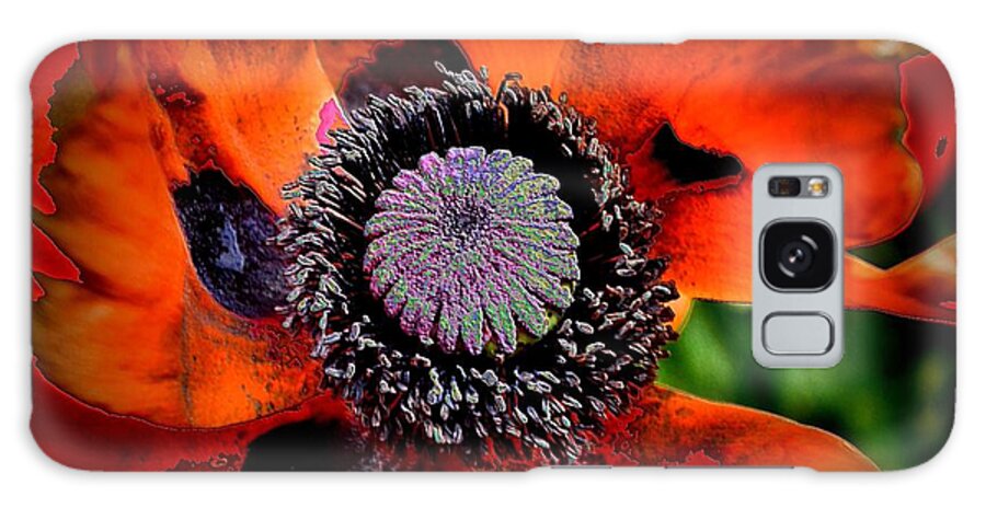 Poppy Galaxy Case featuring the photograph Burst of Red by Jacqui Binford-Bell
