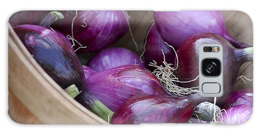Bushel Of Red Onions Galaxy Case featuring the photograph Bushel of Red Onions Farmers Market by Julie Palencia