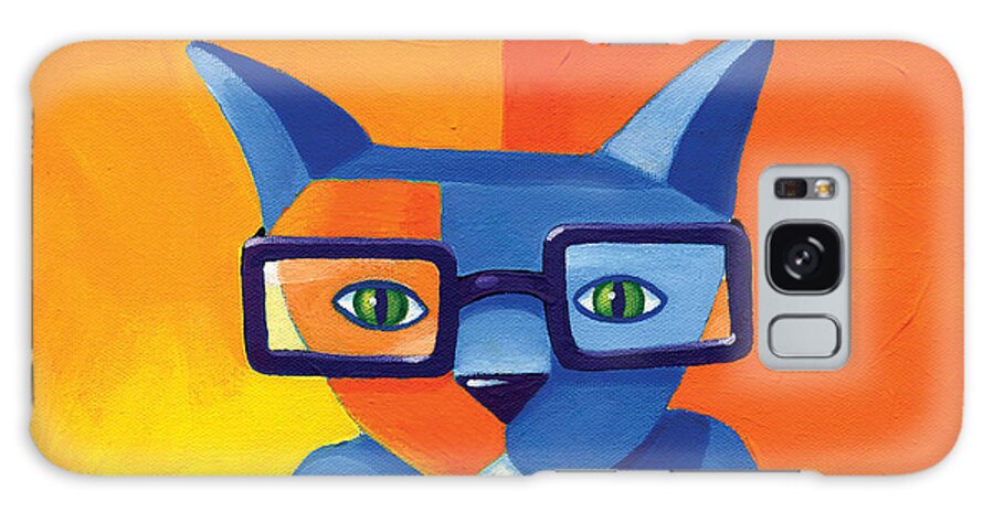 Cat Galaxy Case featuring the painting Business Cat by Mike Lawrence