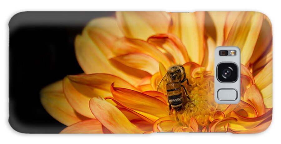 Dahlia Galaxy S8 Case featuring the photograph Busy Bee Dahlia by Linda Villers