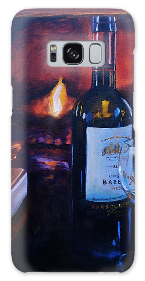 Wine Galaxy Case featuring the painting By the Fire by Donna Tuten
