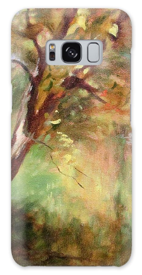 Rivers Galaxy S8 Case featuring the painting By the Greenway in Autumn- along the Roanoke River by Bonnie Mason