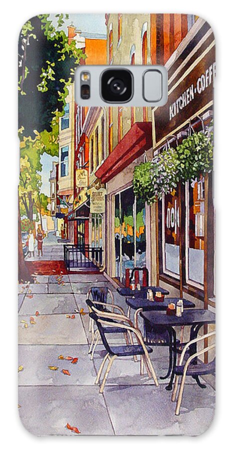 Watercolor Galaxy Case featuring the painting Cafe Nola by Mick Williams